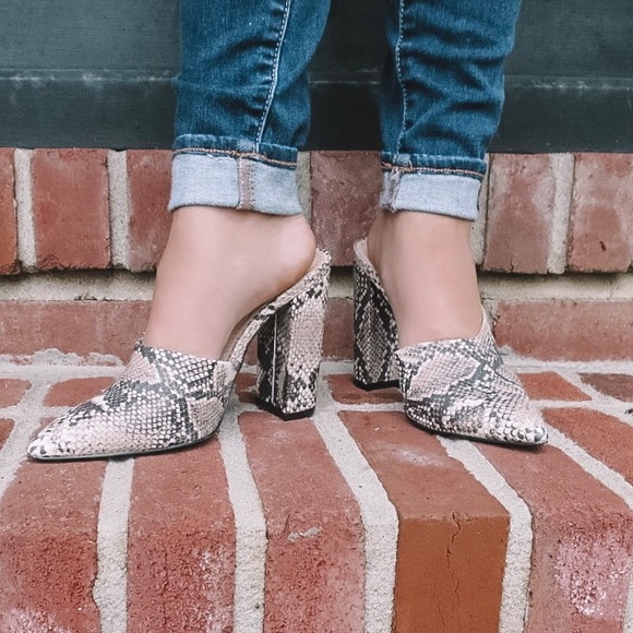 Snake Print Mules - Picture 3 of 8